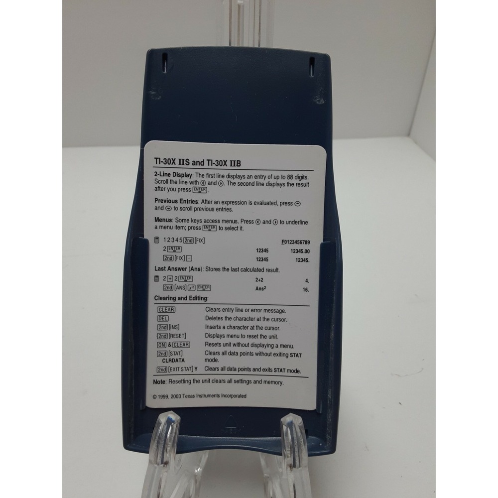 Texas Instruments Ti-30x IIS Solar Scientific Calculator Blue w/ Cover | Tested - Picture 6 of 6